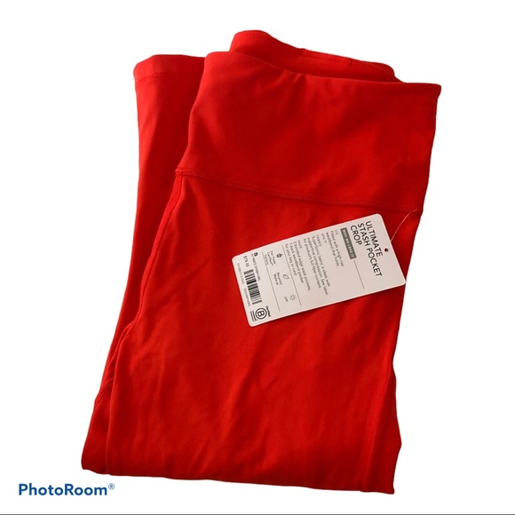 Athleta Pants - Athleta Ultimate Stash Pocket Crop NWT S Red